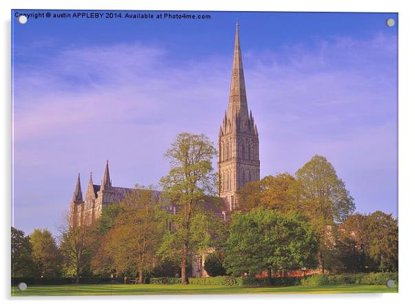 SALISBURY CATHEDRAL SPIRE Acrylic by austin APPLEBY