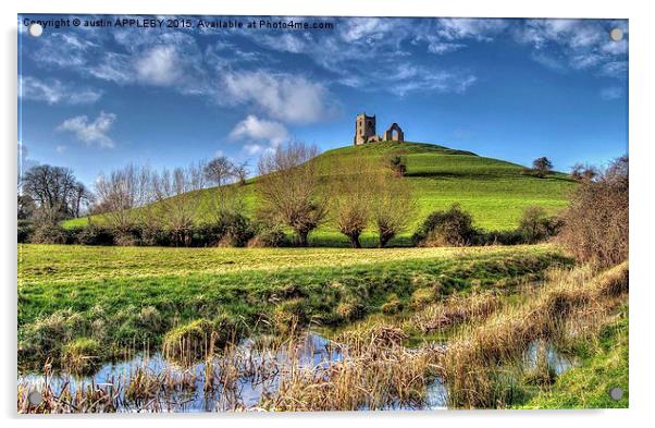  Burrow Mump Burrowbridge Somerset Levels Acrylic by austin APPLEBY