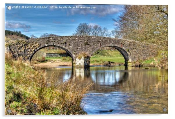 Two Bridges Old Bridge Dartmoor Acrylic by austin APPLEBY