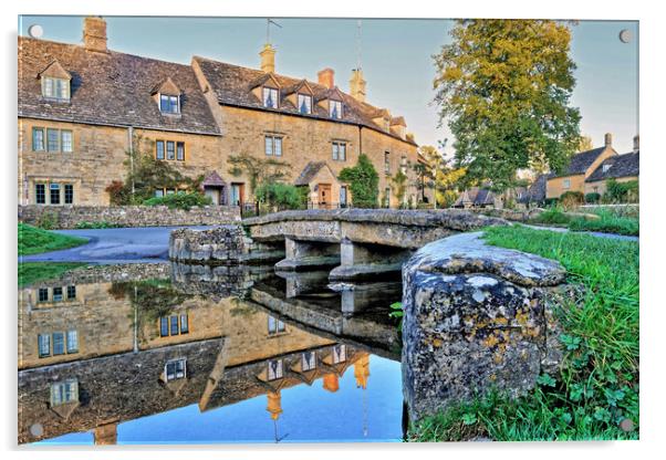 Lower Slaughter Ford Reflections Acrylic by austin APPLEBY