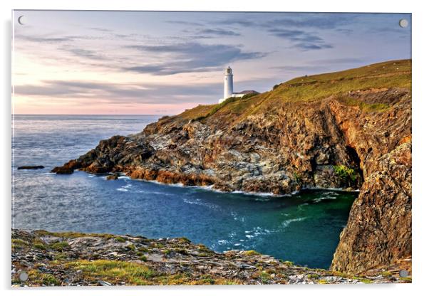 Trevose Head Lighthouse Cornwall Acrylic by austin APPLEBY