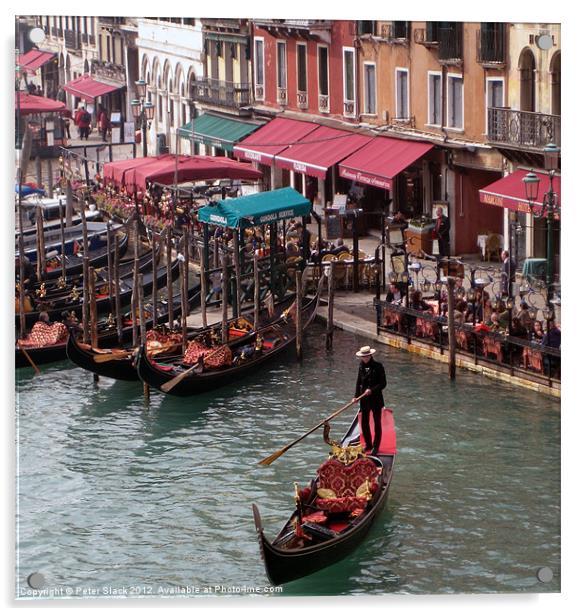 Gondola in Venice Acrylic by Peter Slack