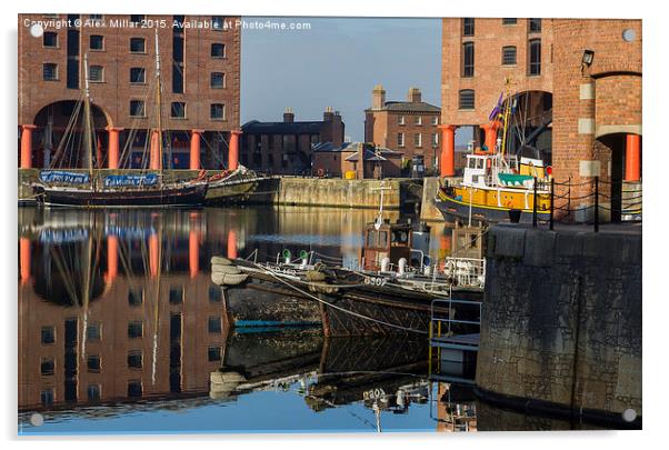  Albert Dock Reflections Acrylic by Alex Millar