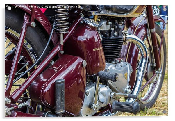  Motorbike Engine Acrylic by Alex Millar