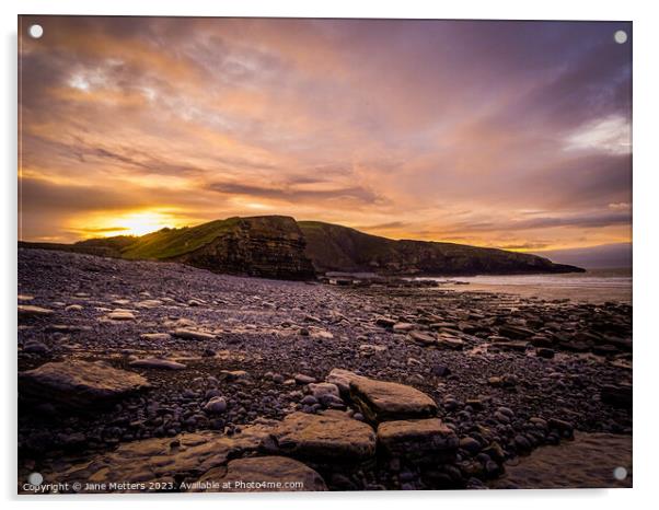 Dunraven Bay  Acrylic by Jane Metters