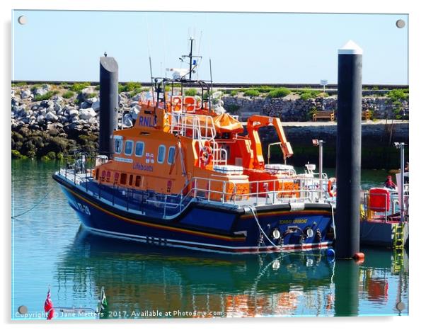     RNLI Torbay Lifeboat                           Acrylic by Jane Metters