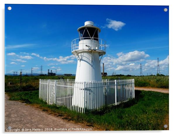      East Usk Lighthouse                           Acrylic by Jane Metters