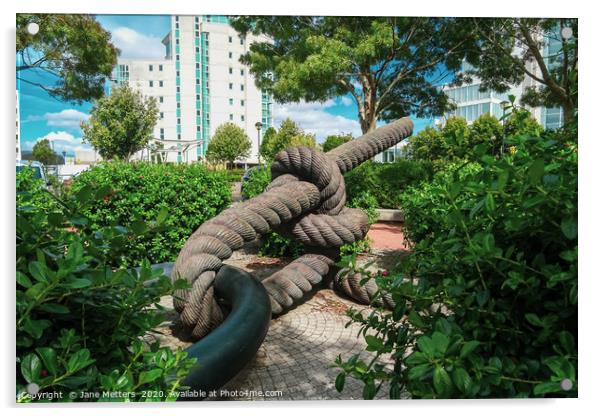 Rope Knot Sculpture  Acrylic by Jane Metters