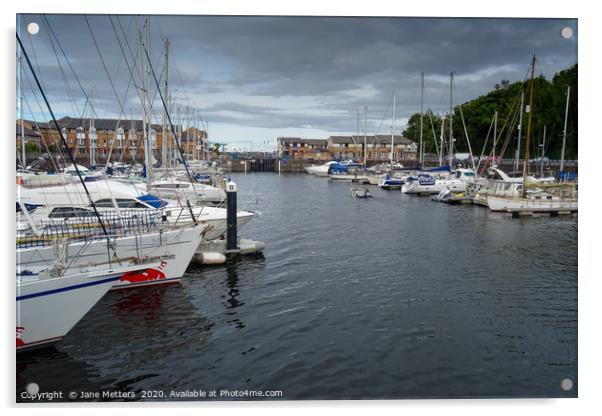 Marina in Penarth  Acrylic by Jane Metters