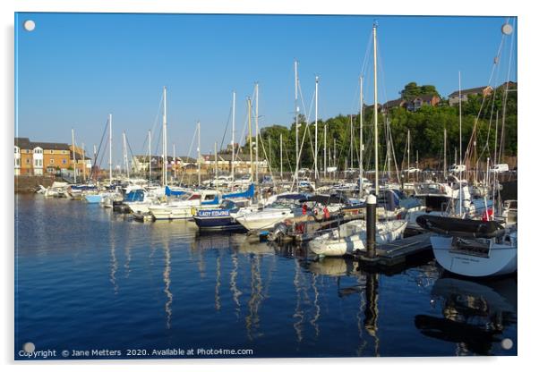 Reflections in the Marina Acrylic by Jane Metters