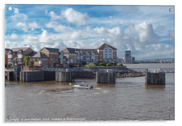 Cardiff Bay  Acrylic by Jane Metters