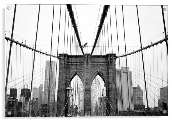 Brooklyn Bridge Acrylic by Megan Winder