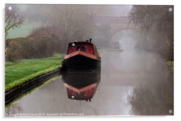 Mystical Barge on the Canal Acrylic by Avril Harris