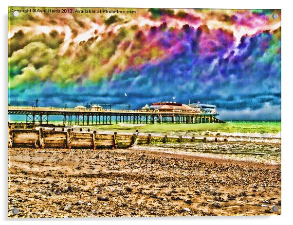 Colourful Cromer Pier Acrylic by Avril Harris