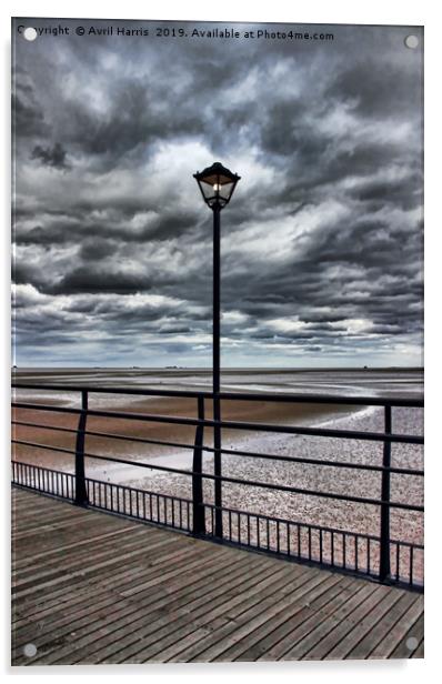Cleethorpes Pier Lamp Acrylic by Avril Harris
