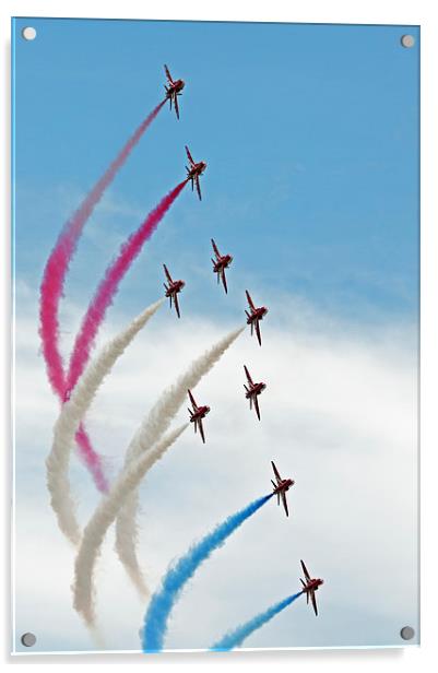  Red Arrows Smoke on Acrylic by Claire Hartley