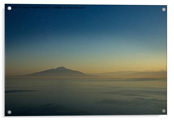 Sunset Over Vesuvius Acrylic by George Davidson