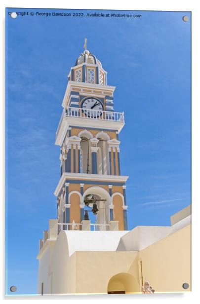 The Timeless Beauty of Santorinis Tower Acrylic by George Davidson