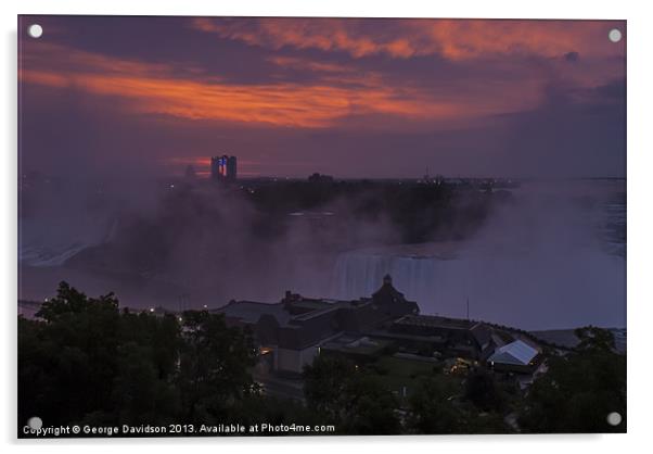 Niagara Dawn Acrylic by George Davidson