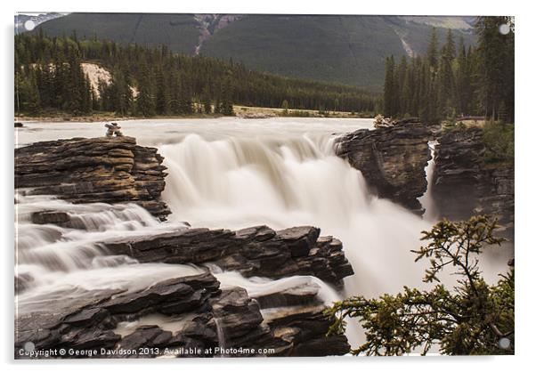 Athabasca Falls 01 Acrylic by George Davidson