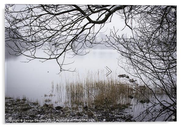 Ullswater Snow Acrylic by George Davidson