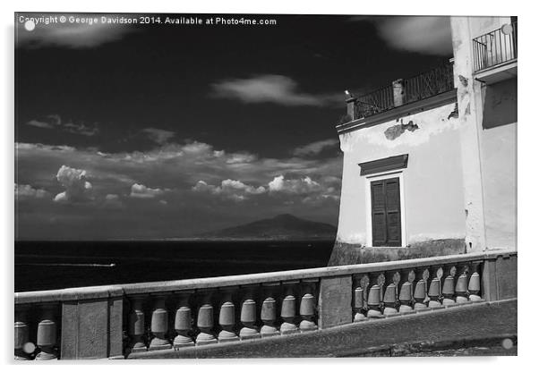 Vesuvius View - Mono Acrylic by George Davidson