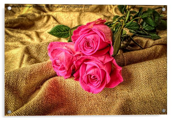 Roses Three Acrylic by George Davidson
