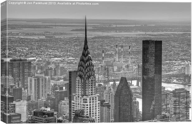 New York City Skyline in Black and White Canvas Print by Jonathan Pankhurst