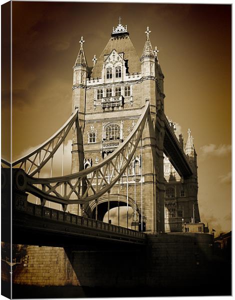 Majestic Tower Bridge in Sepia Canvas Print by Jonathan Pankhurst