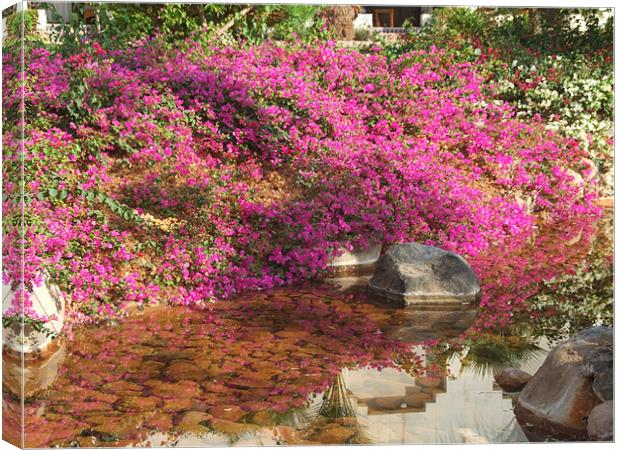 The Flowered River Bank Canvas Print by morgan roberts