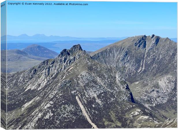 Cir Mhor and Caisteal Abhail, Isle of Arran with views North West to Jura Canvas Print by Euan Kennedy
