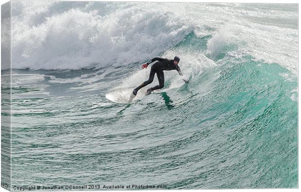 Porthtowan Surf #3 Mar2013 Canvas Print by Jonathan OConnell