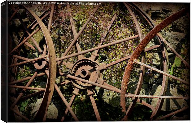 Rusty Cart Rims. Canvas Print by Annabelle Ward