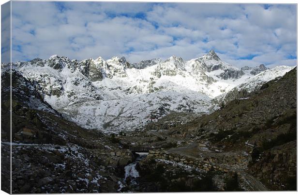 High mountain scenery near Cima Presanella, Italy Canvas Print by Claudio Del Luongo