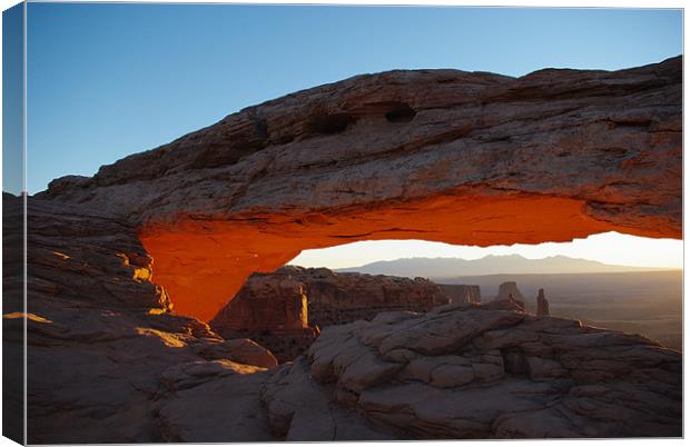 Mesa Arch in first morning light, Utah Canvas Print by Claudio Del Luongo