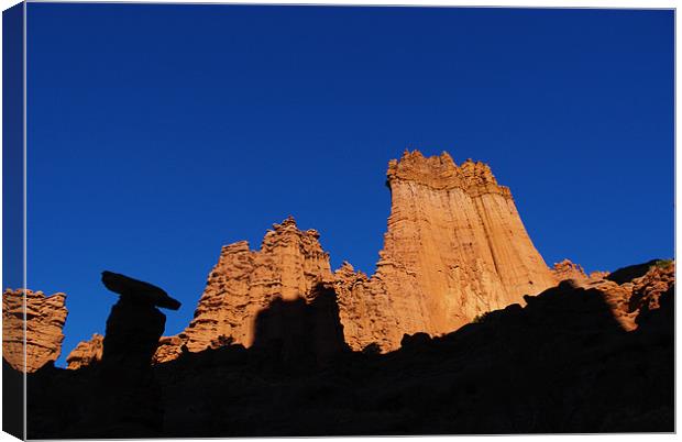 Shadow and light, Fisher Towers, Utah Canvas Print by Claudio Del Luongo