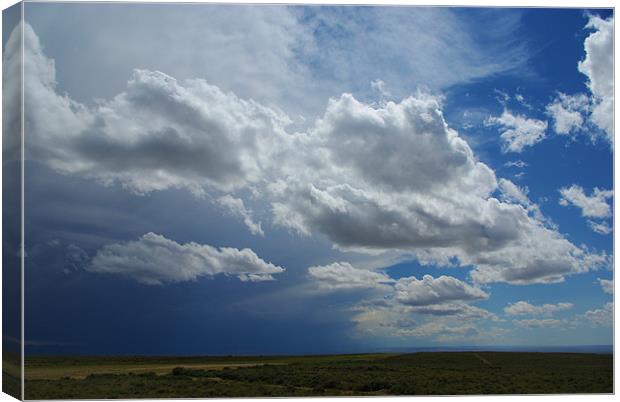 Mixed skies in Montana Canvas Print by Claudio Del Luongo