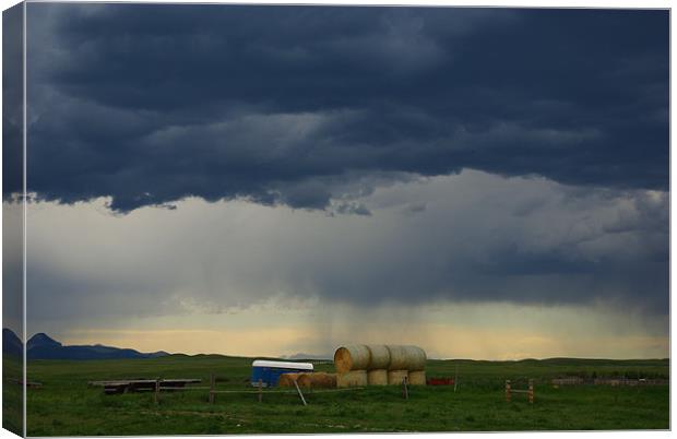 Stormy skies, Montana Canvas Print by Claudio Del Luongo
