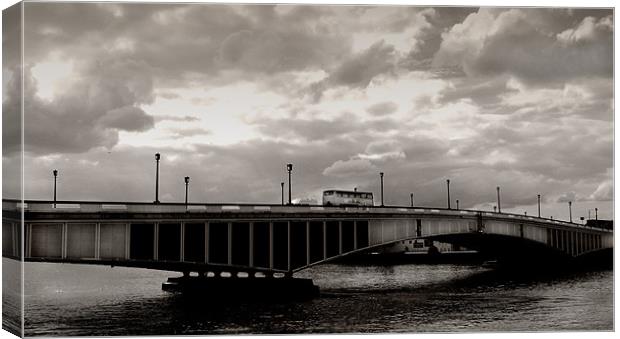 Wandsworth Bridge and clouds, London Canvas Print by Sophie Martin-Castex