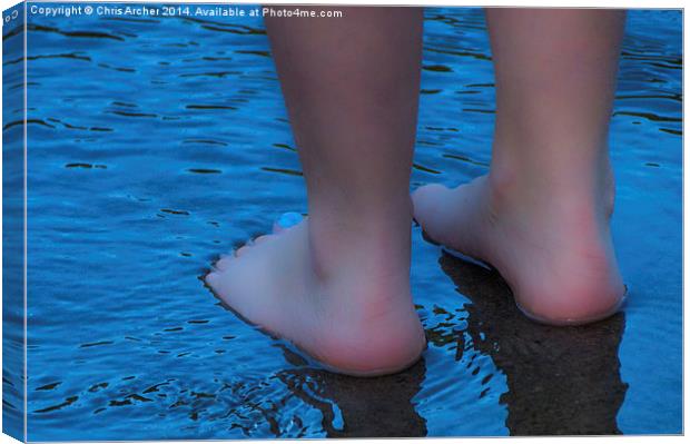 Icy Cold River Feet Canvas Print by Chris Archer