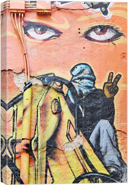 Graffiti Eyes Canvas Print by Paula Guy