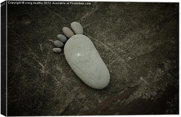 Pebble Footprint Canvas Print by craig beattie