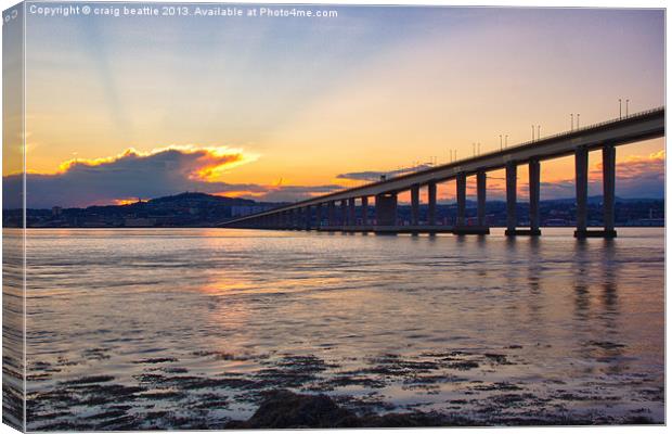 Dundee and Tay Bridge Sunset Canvas Print by craig beattie