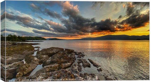 Sunset over Loch Lomond Canvas Print by yvonne & paul carroll