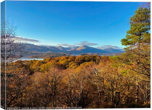 Loch Lomond looking from the summit of Inchcailloch Canvas Print by yvonne & paul carroll