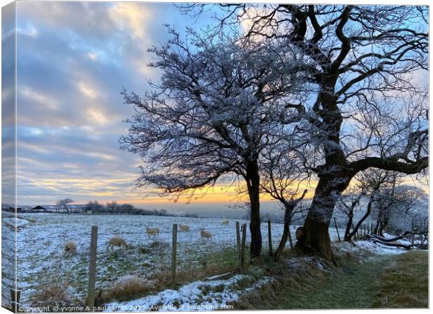 A frosty sunset in Yorkshire Canvas Print by yvonne & paul carroll