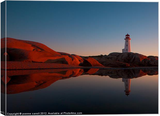 Peggys Cove lighthouse, Nova Scotia Canvas Print by yvonne & paul carroll
