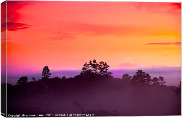 Sunset through the mist Canvas Print by yvonne & paul carroll