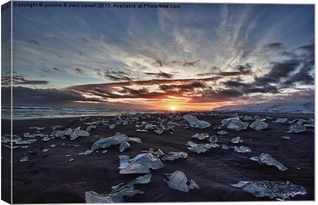 Iceberg beach at sunrise Canvas Print by yvonne & paul carroll