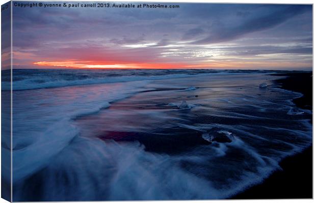 Iceberg beach at sunrise Canvas Print by yvonne & paul carroll